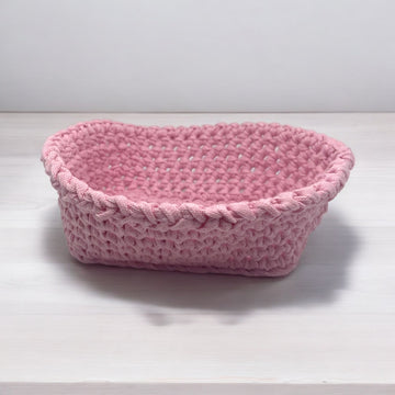 Crocheted Basket: pink