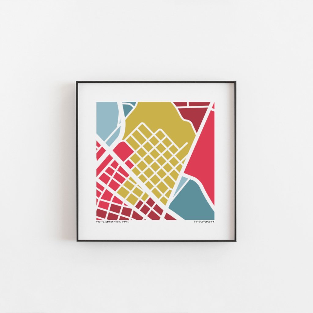 Richmond VA / Scott's Addition - Map Print - 12 x 12