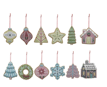 Assortment Clay Dough Holiday Cookie Ornament