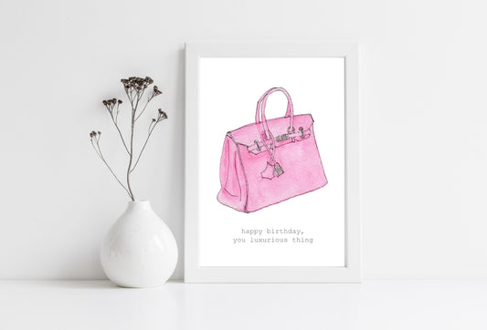 Happy Birthday Luxury Handbag 5x7 Greeting Card