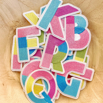 Pastel Color Block Patch Alphabet